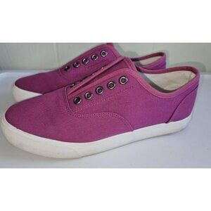 * Pink Tie Free Canvas Sneakers Ladies Size 8